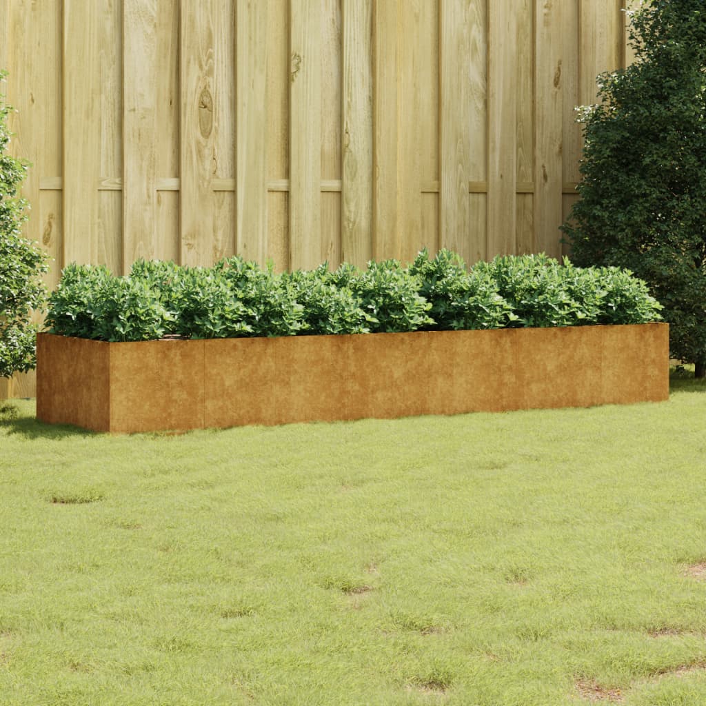 vidaXL Canteiro elevado de jardim 280x80x40 cm aço corten