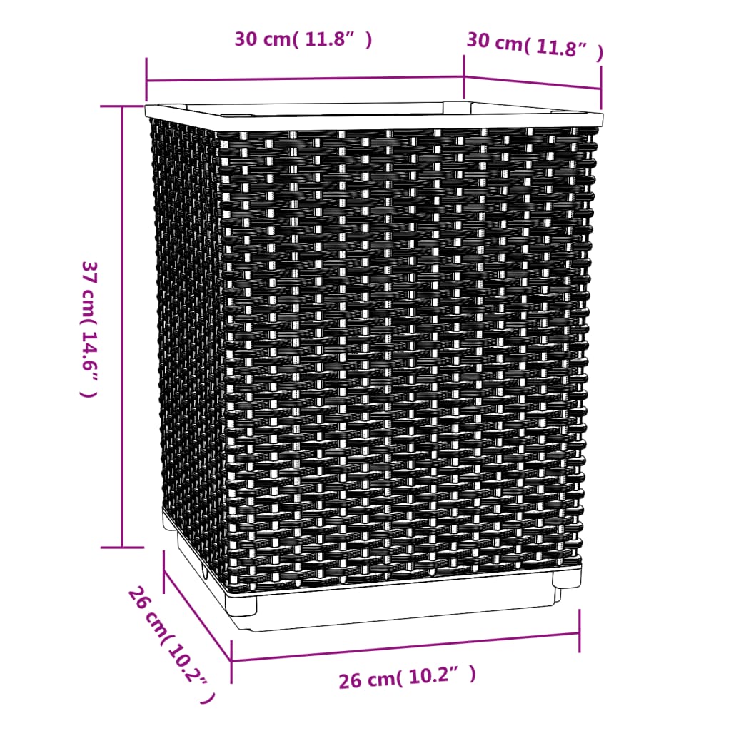 vidaXL Vasos/floreiras 2 pcs 30x30x37 cm polipropileno castanho