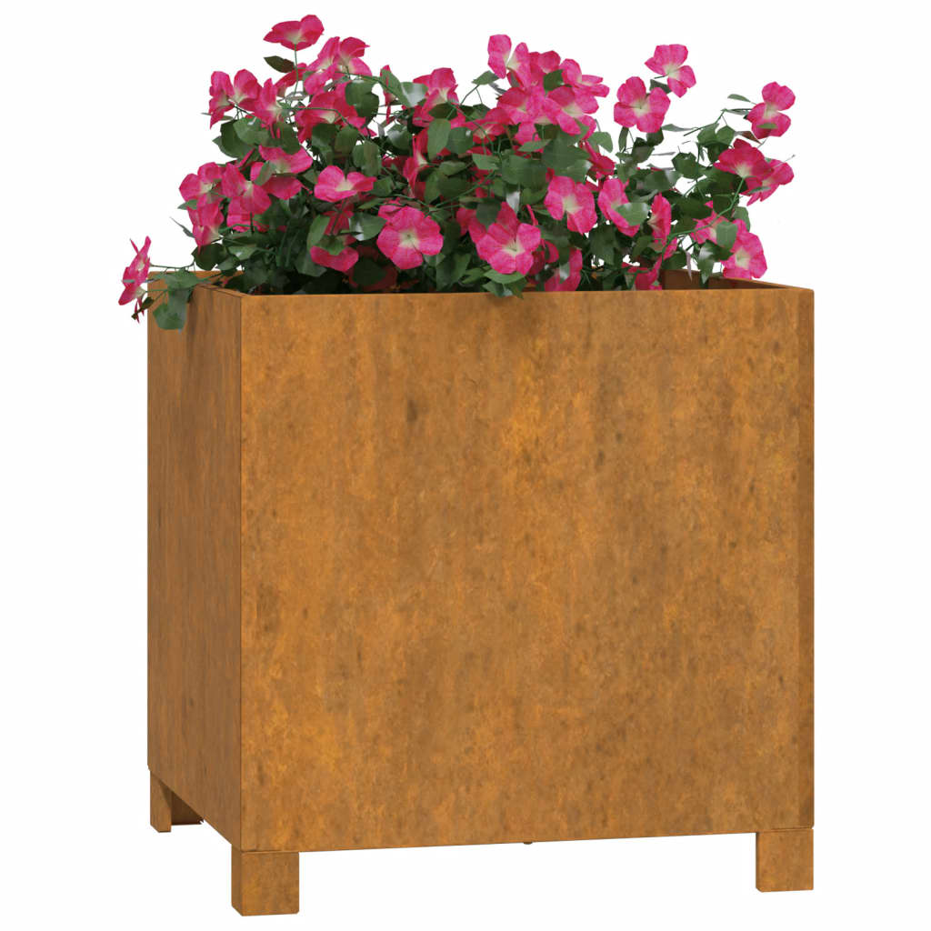 vidaXL Vasos/floreira c/ pernas 2pcs 42x40x43cm aço corten enferrujado