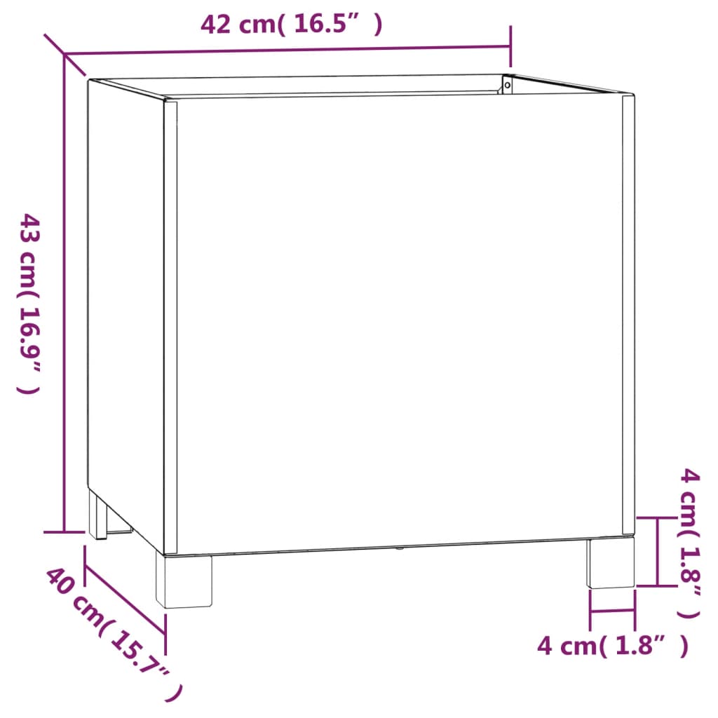 vidaXL Vasos/floreira c/ pernas 2pcs 42x40x43cm aço corten enferrujado