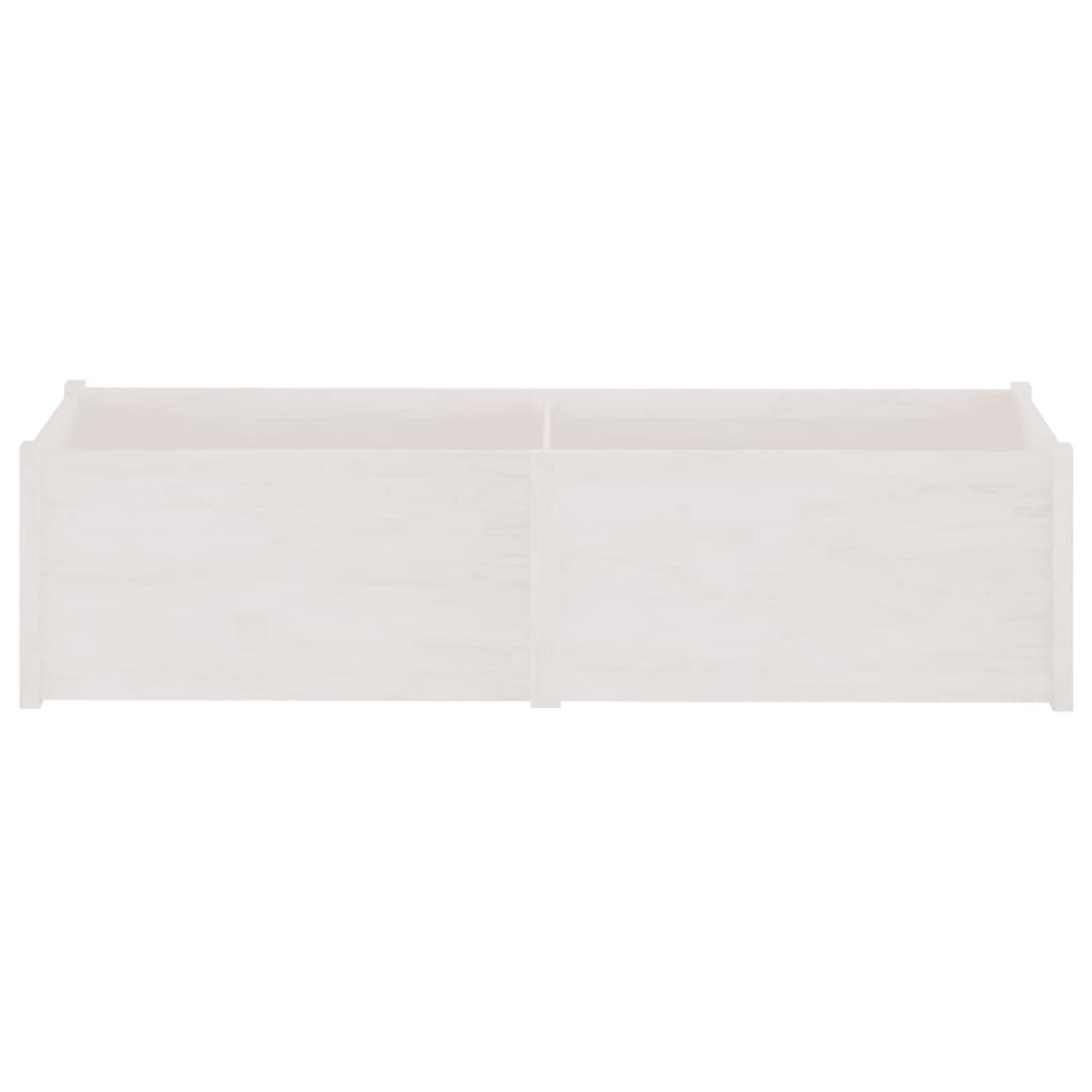 vidaXL Vaso de jardim 200x50x50 cm madeira de pinho maciça branco