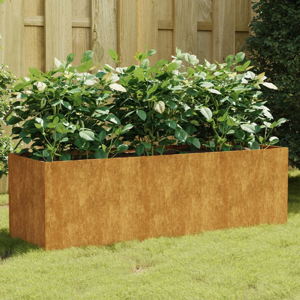 vidaXL Canteiro elevado de jardim 120x40x40 cm aço corten