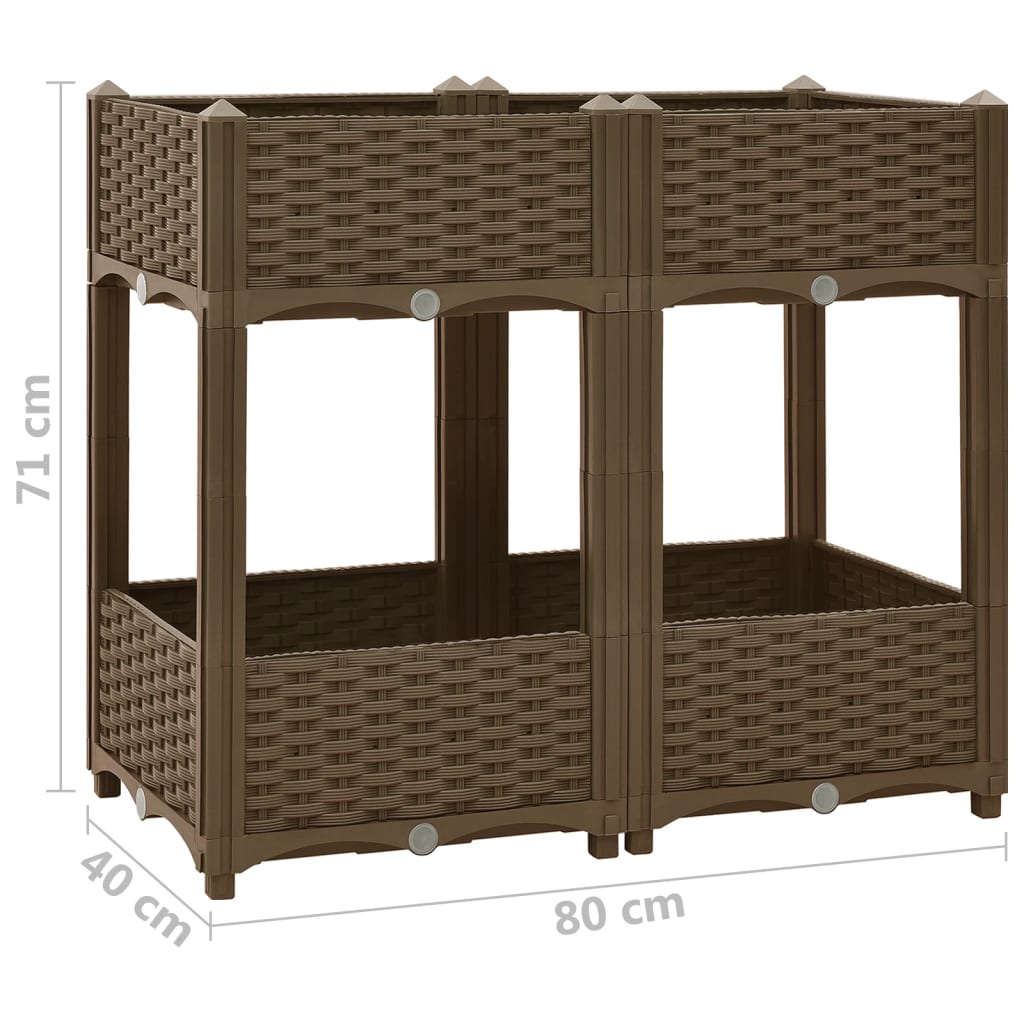 vidaXL Canteiro elevado 80x40x71 cm polipropileno