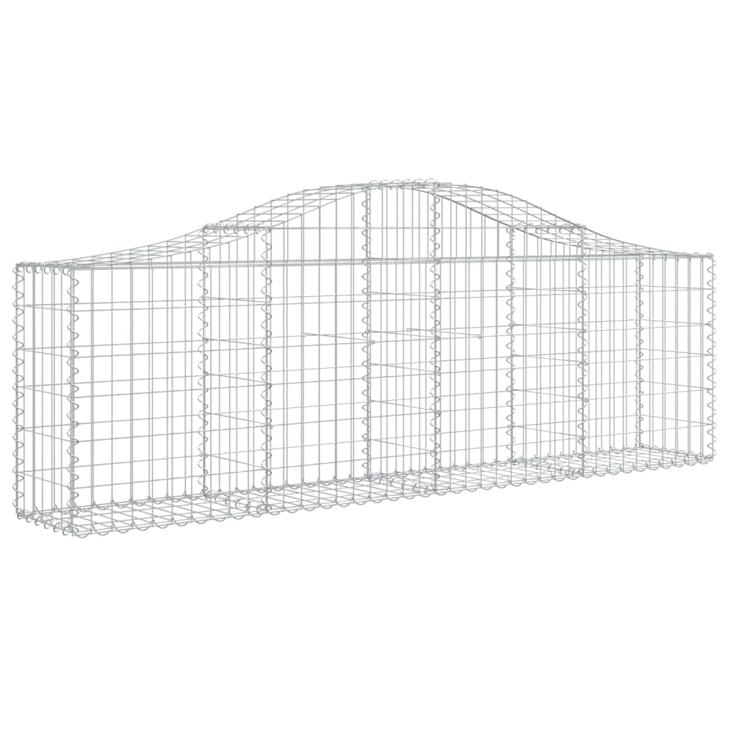 vidaXL Cestos gabião arqueados 7 pcs 200x30x60/80 cm ferro galvanizado