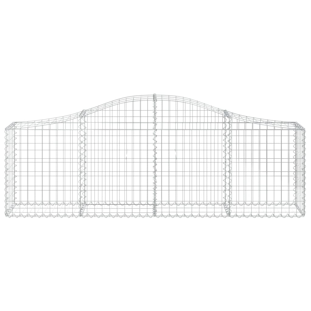 vidaXL Cestos gabião arqueados 7 pcs 200x30x60/80 cm ferro galvanizado