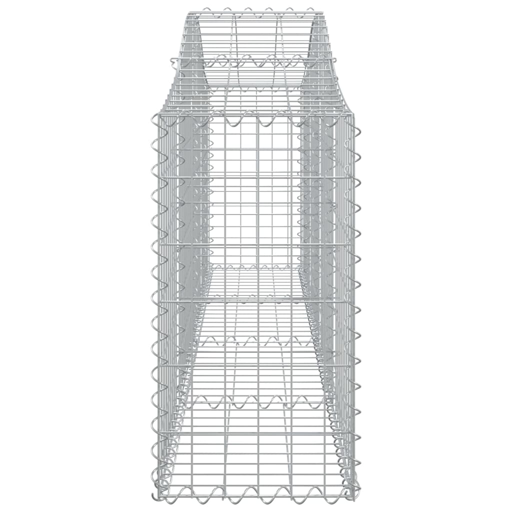 vidaXL Cestos gabião arqueados 7 pcs 200x30x60/80 cm ferro galvanizado