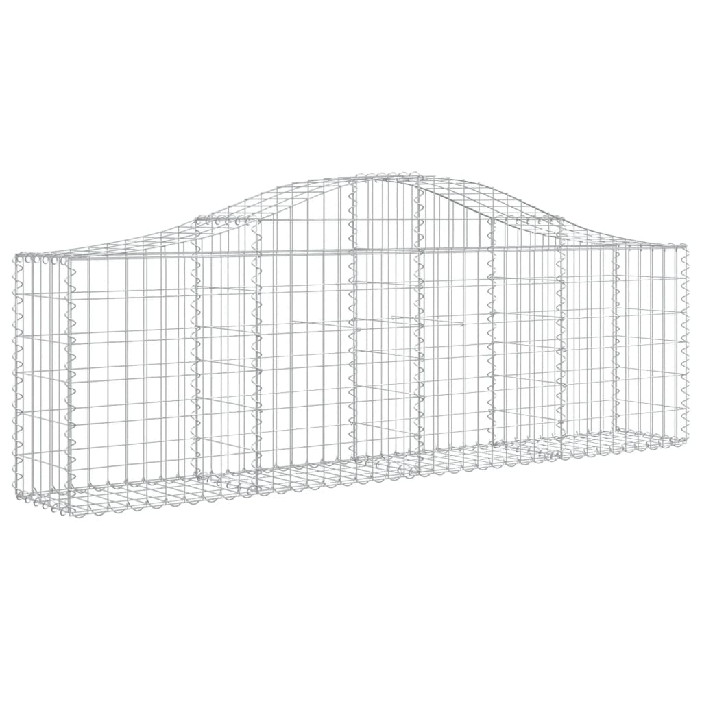 vidaXL Cestos gabião arqueados 15pcs 200x30x60/80 cm ferro galvanizado