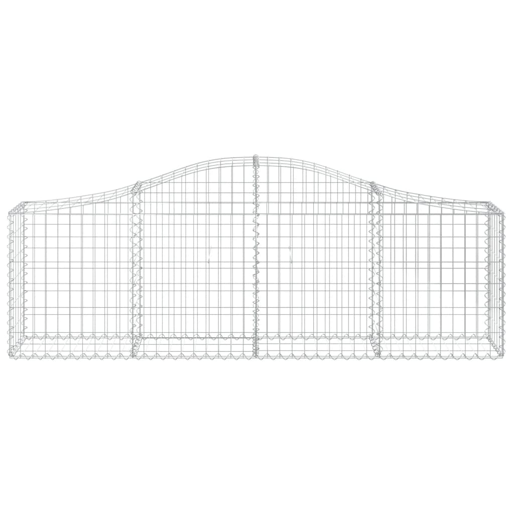 vidaXL Cestos gabião arqueados 15pcs 200x30x60/80 cm ferro galvanizado