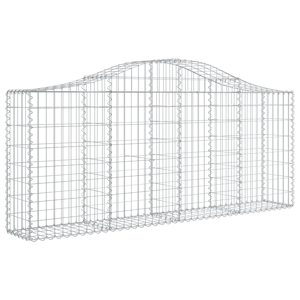 vidaXL Cestos gabião arqueados 8 pcs 200x30x80/100cm ferro galvanizado