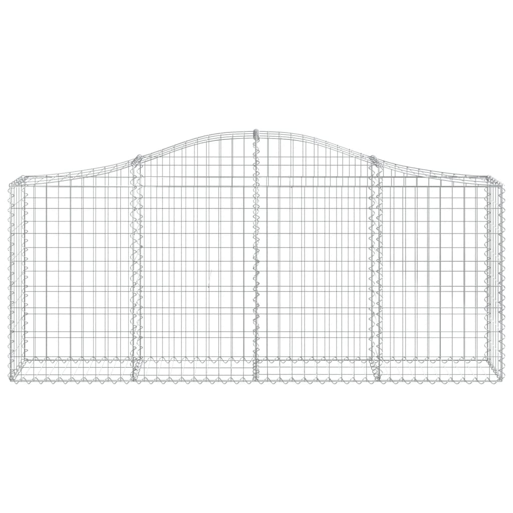 vidaXL Cestos gabião arqueados 8 pcs 200x30x80/100cm ferro galvanizado