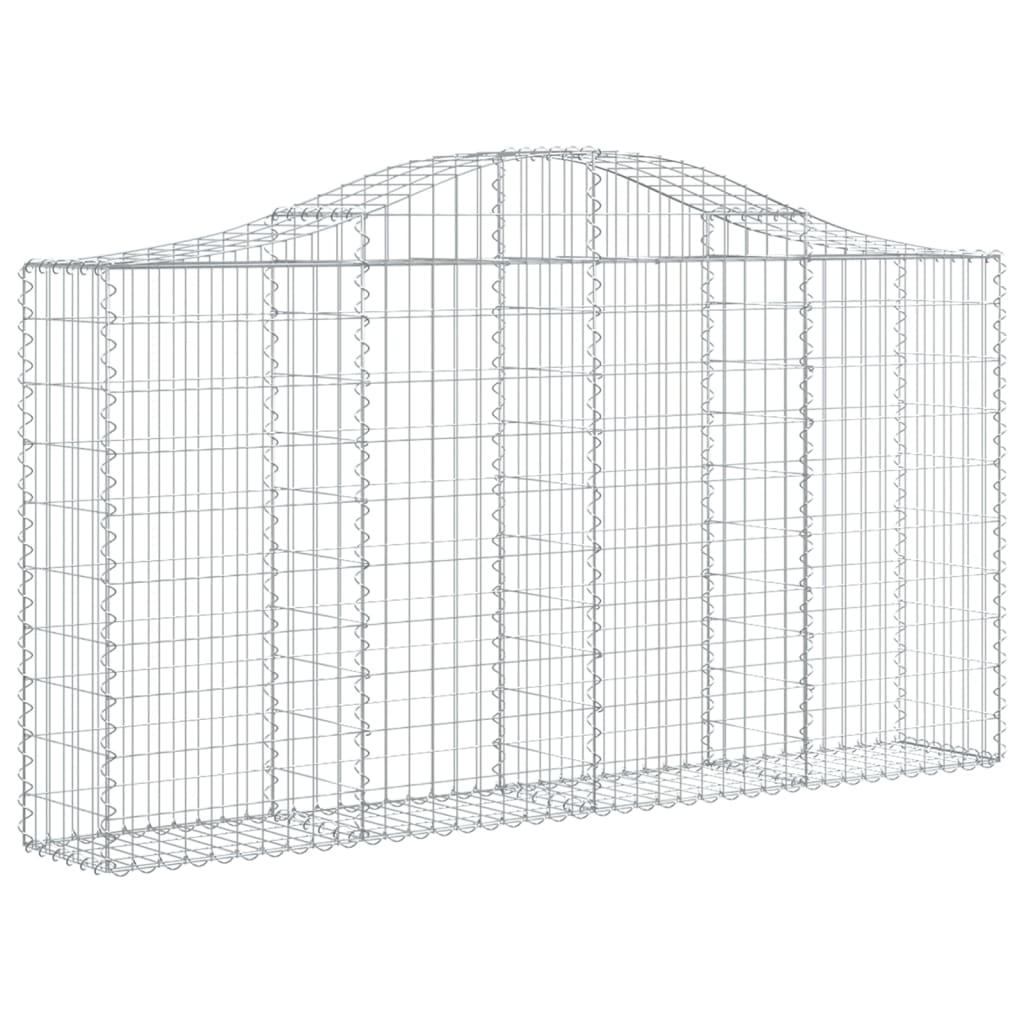 vidaXL Cestos gabião arqueados 8pcs 200x30x100/120cm ferro galvanizado