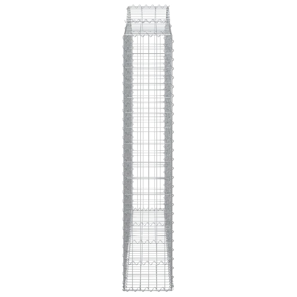 vidaXL Cestos gabião arqueados 4pcs 200x30x160/180cm ferro galvanizado