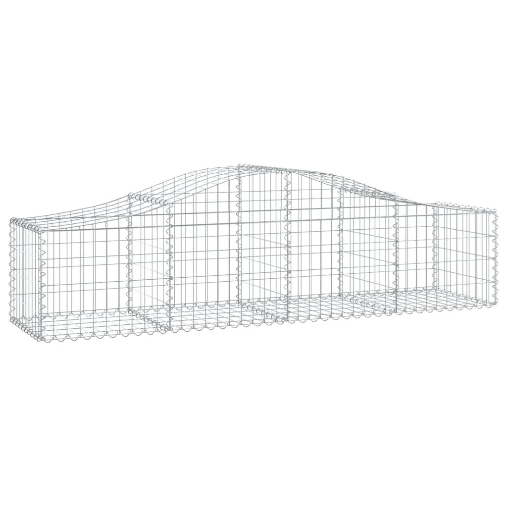 vidaXL Cestos gabião arqueados 15pcs 200x50x40/60 cm ferro galvanizado