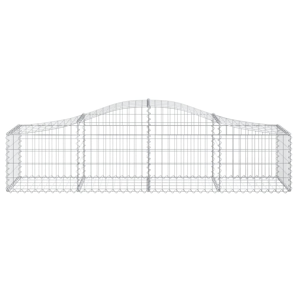 vidaXL Cestos gabião arqueados 15pcs 200x50x40/60 cm ferro galvanizado