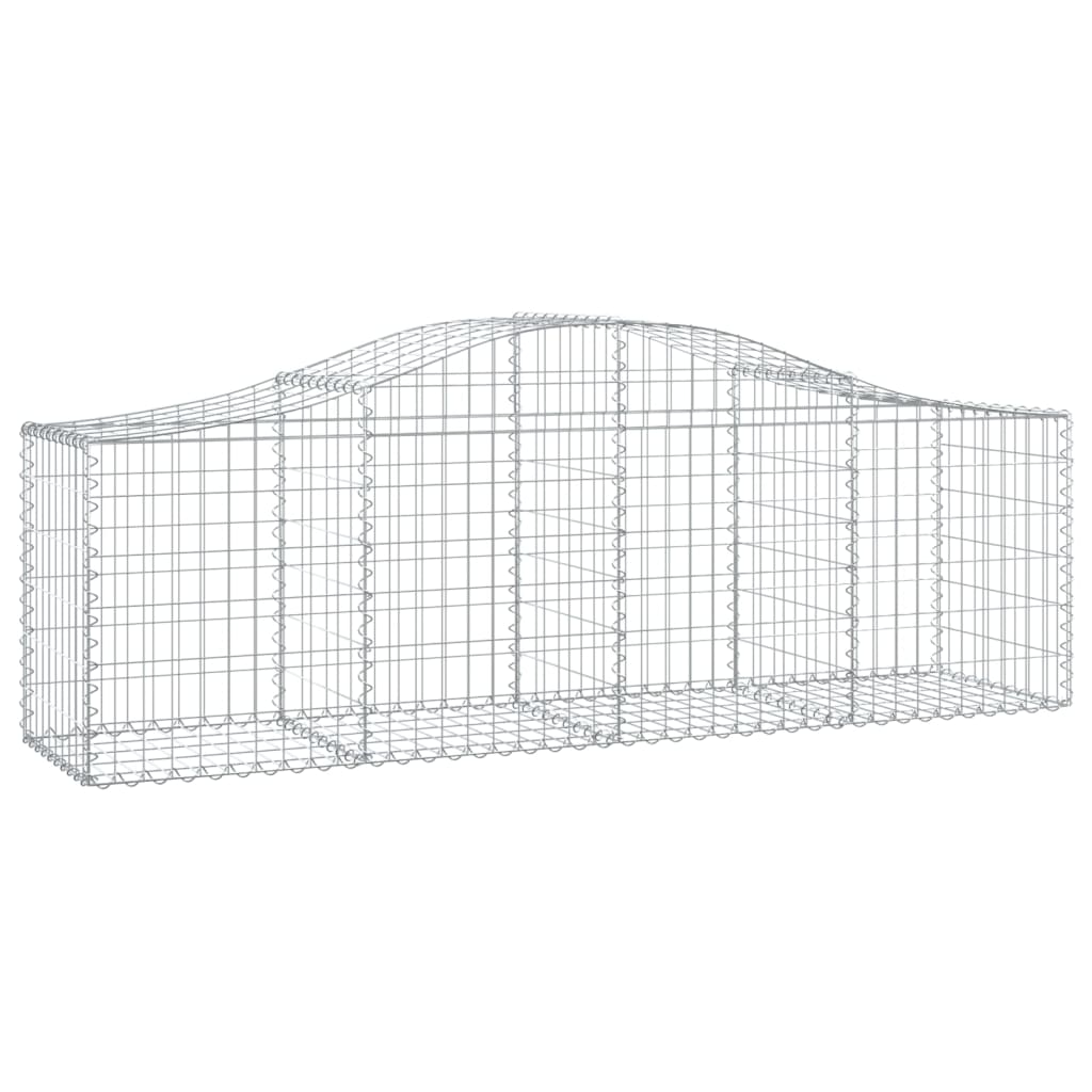 vidaXL Cestos gabião arqueados 3 pcs 200x50x60/80 cm ferro galvanizado