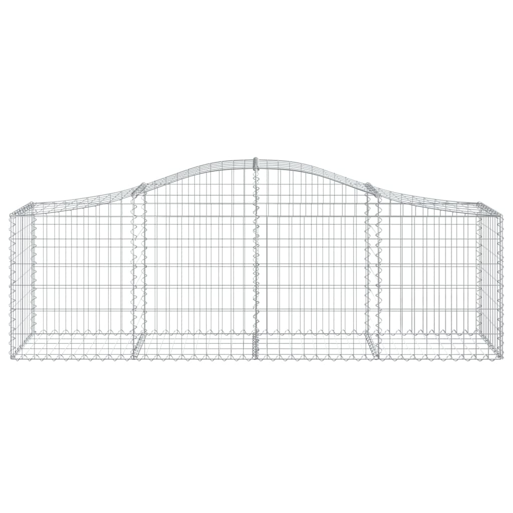 vidaXL Cestos gabião arqueados 3 pcs 200x50x60/80 cm ferro galvanizado