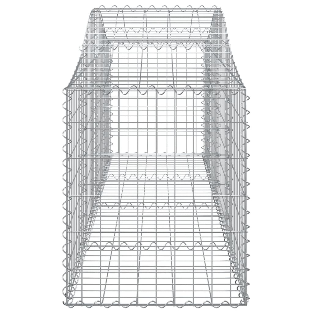 vidaXL Cestos gabião arqueados 13pcs 200x50x60/80 cm ferro galvanizado