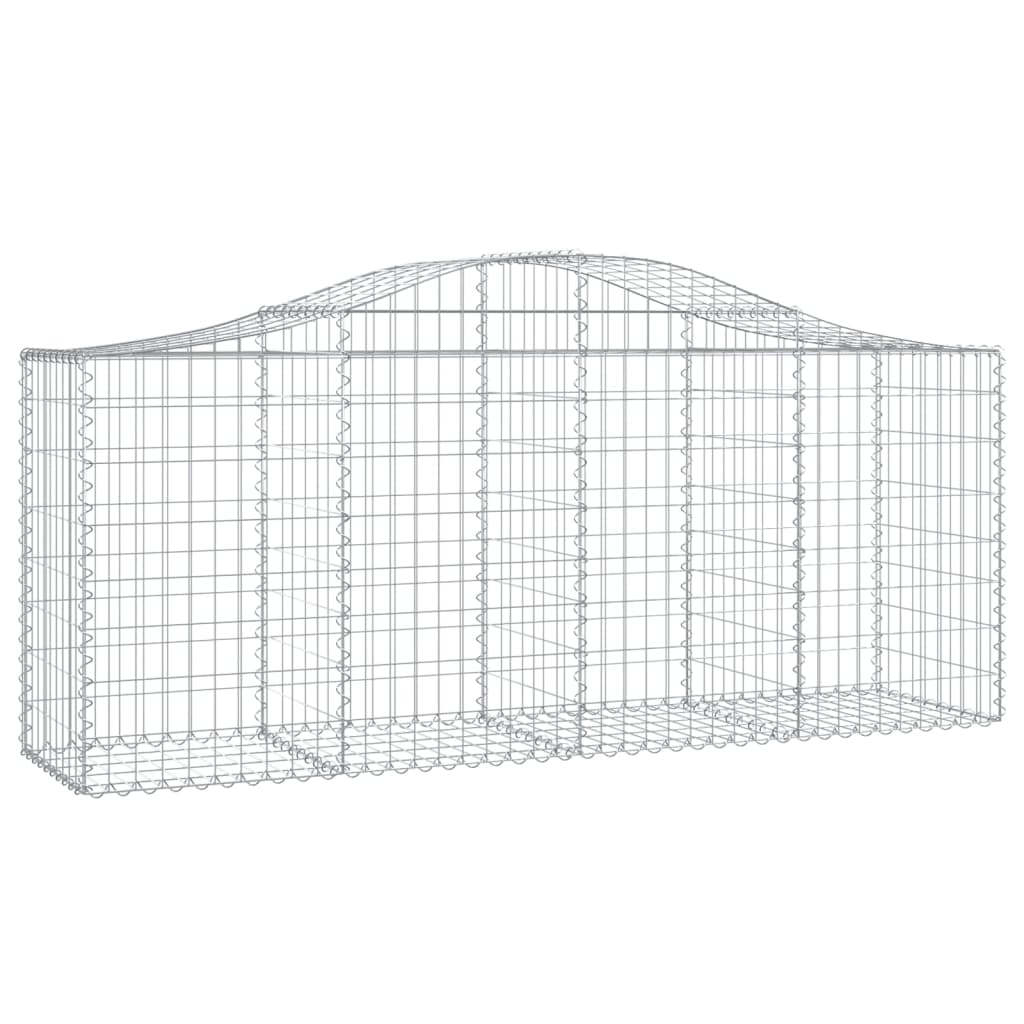 vidaXL Cestos gabião arqueados 4 pcs 200x50x80/100cm ferro galvanizado