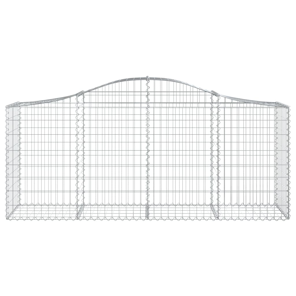 vidaXL Cestos gabião arqueados 4 pcs 200x50x80/100cm ferro galvanizado