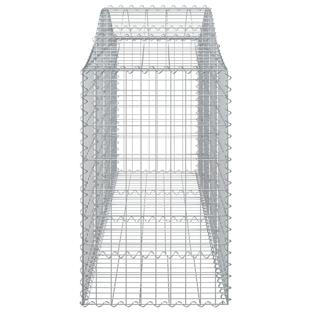 vidaXL Cestos gabião arqueados 4 pcs 200x50x80/100cm ferro galvanizado