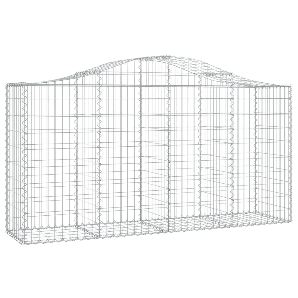 vidaXL Cestos gabião arqueados 4pcs 200x50x100/120cm ferro galvanizado