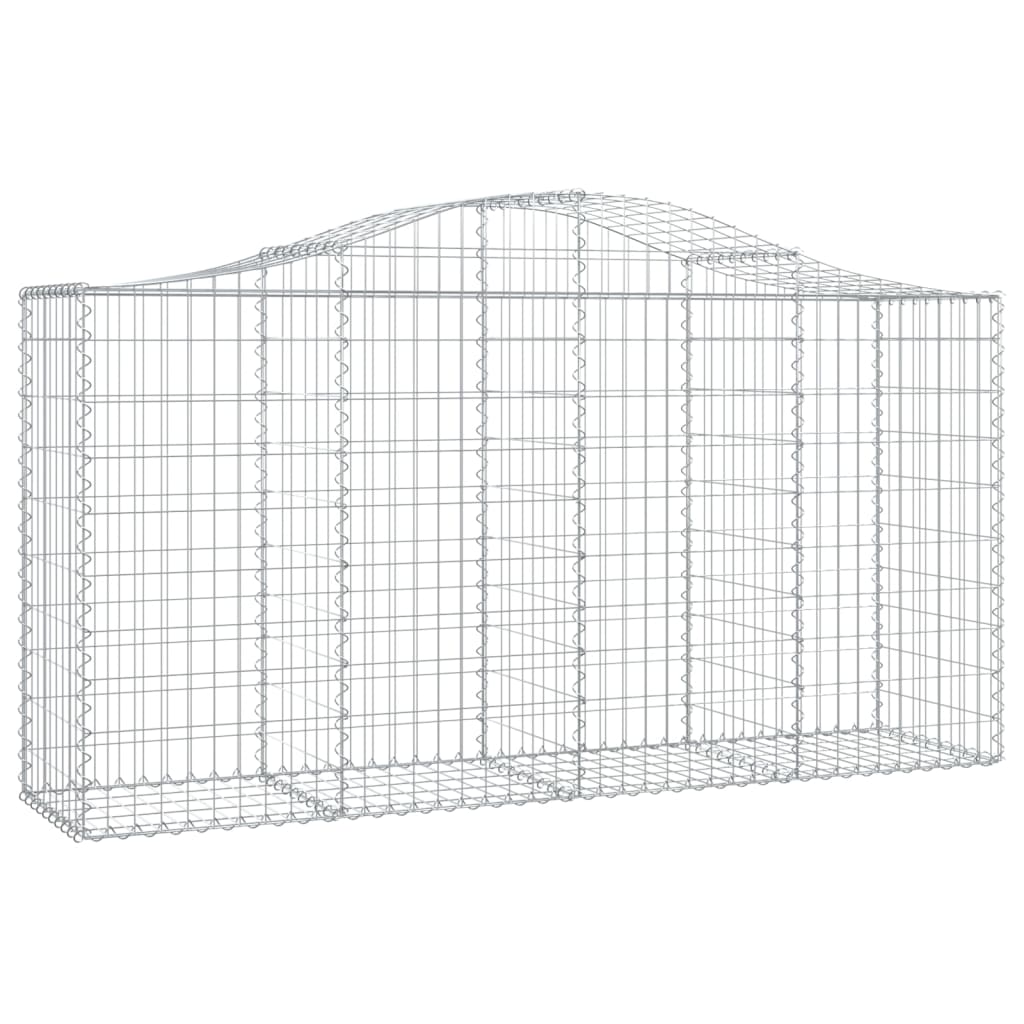 vidaXL Cestos gabião arqueados 18 pcs 200x50x100/120 ferro galvanizado