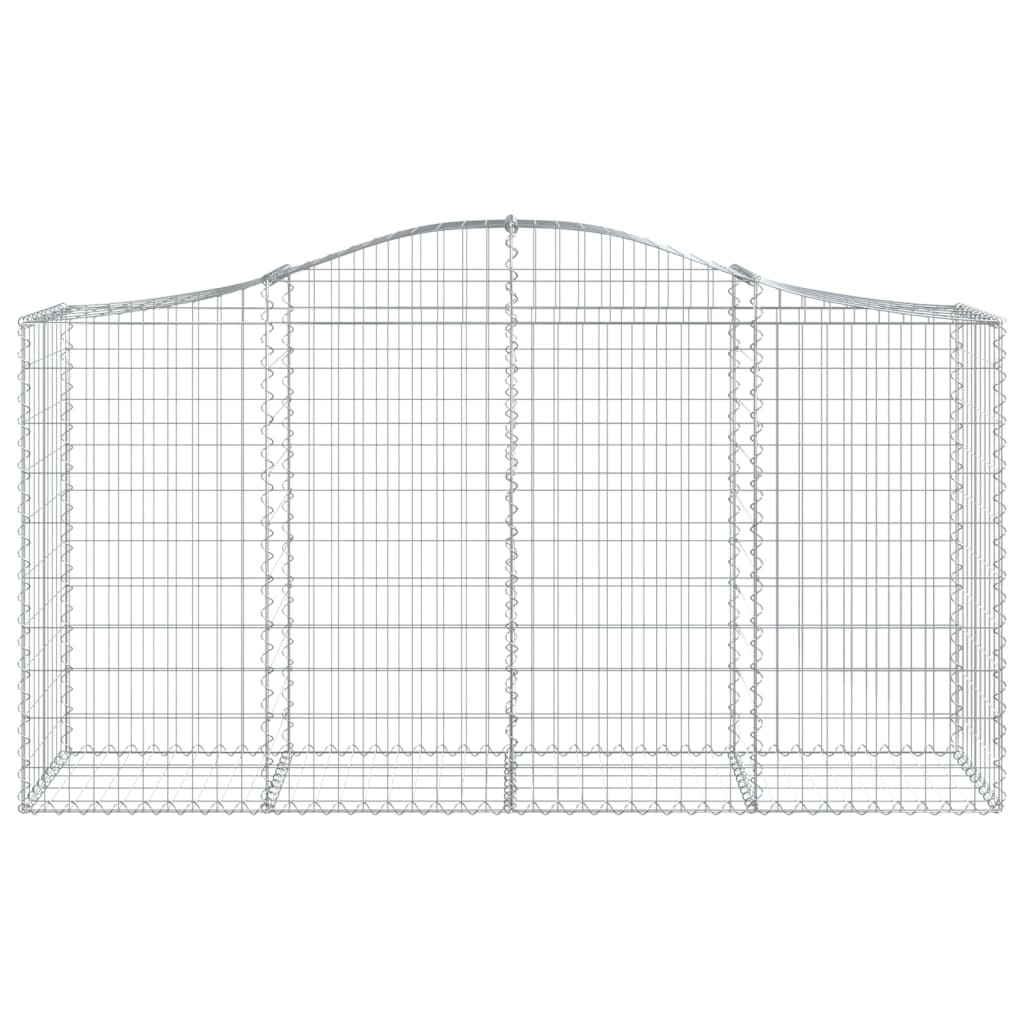 vidaXL Cestos gabião arqueados 18 pcs 200x50x100/120 ferro galvanizado