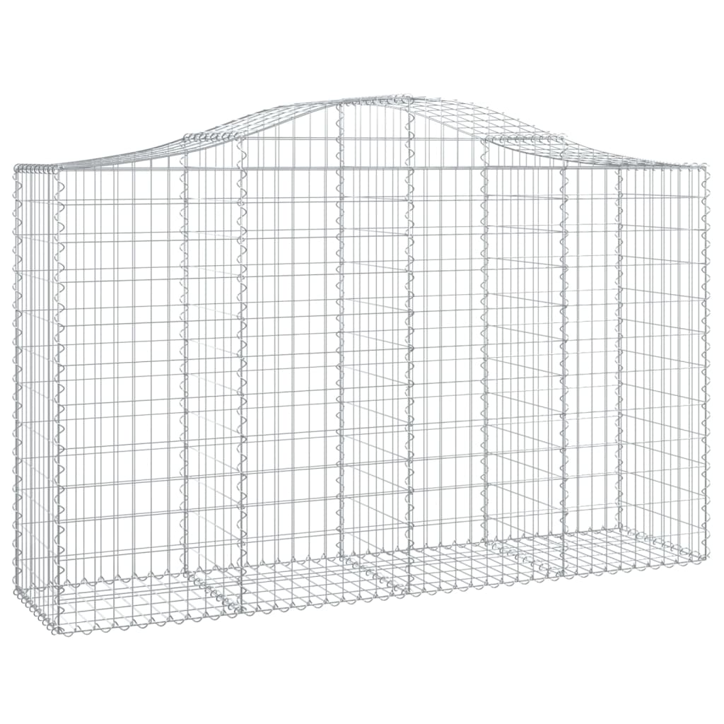 vidaXL Cestos gabião arqueados 9pcs 200x50x120/140cm ferro galvanizado