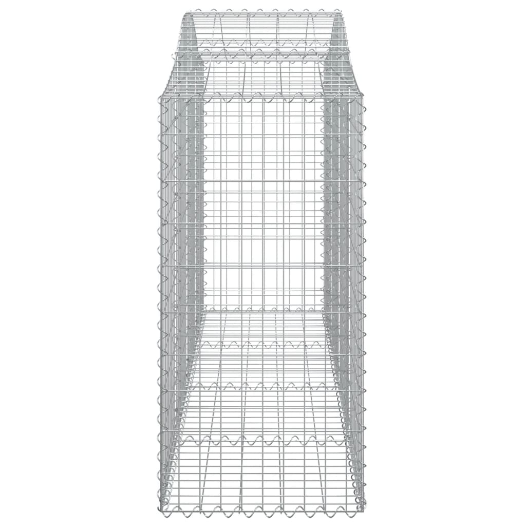 vidaXL Cestos gabião arqueados 9pcs 200x50x120/140cm ferro galvanizado