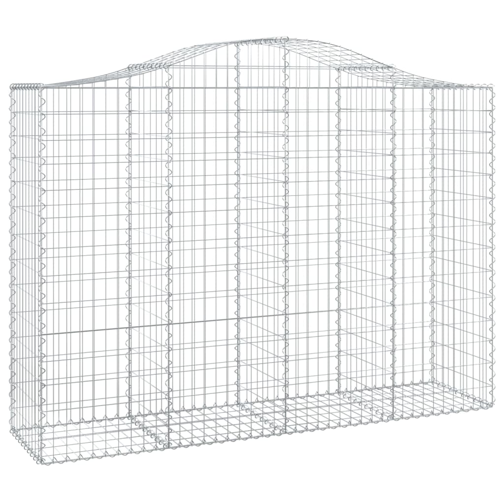 vidaXL Cestos gabião arqueados 2pcs 200x50x140/160cm ferro galvanizado