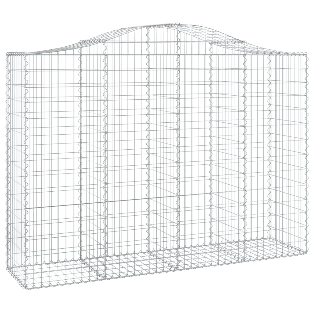 vidaXL Cestos gabião arqueados 14 pcs 200x50x140/160 ferro galvanizado