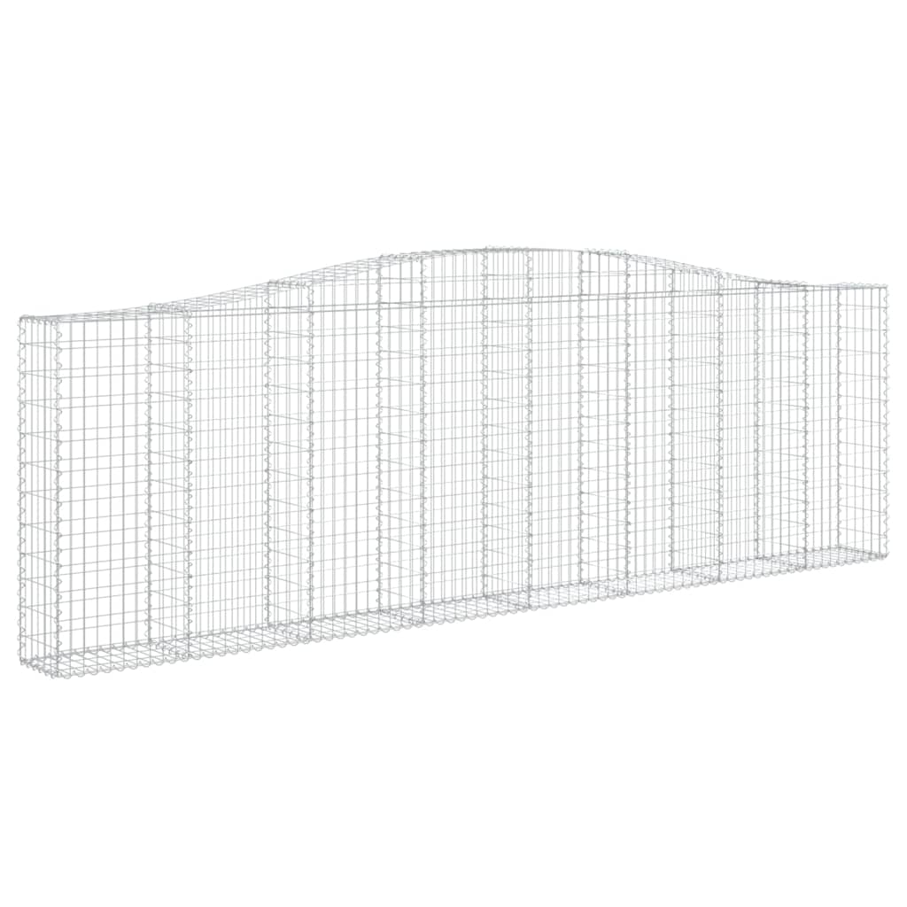 vidaXL Cestos gabião arqueados 4pcs 400x30x120/140cm ferro galvanizado