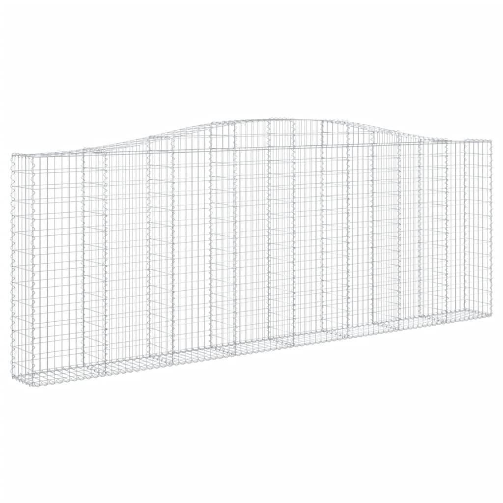 vidaXL Cestos gabião arqueados 10 pcs 400x30x140/160 ferro galvanizado