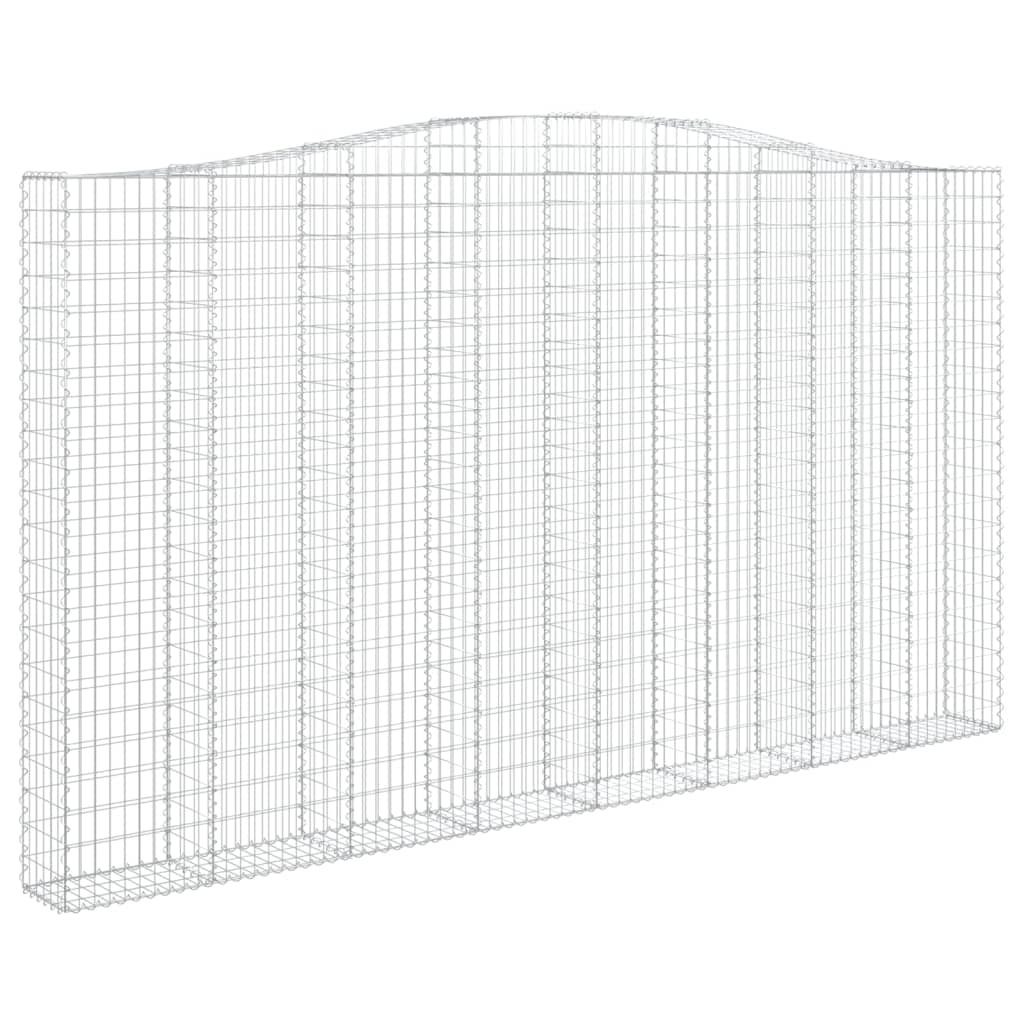 vidaXL Cestos gabião arqueados 2pcs 400x30x220/240cm ferro galvanizado