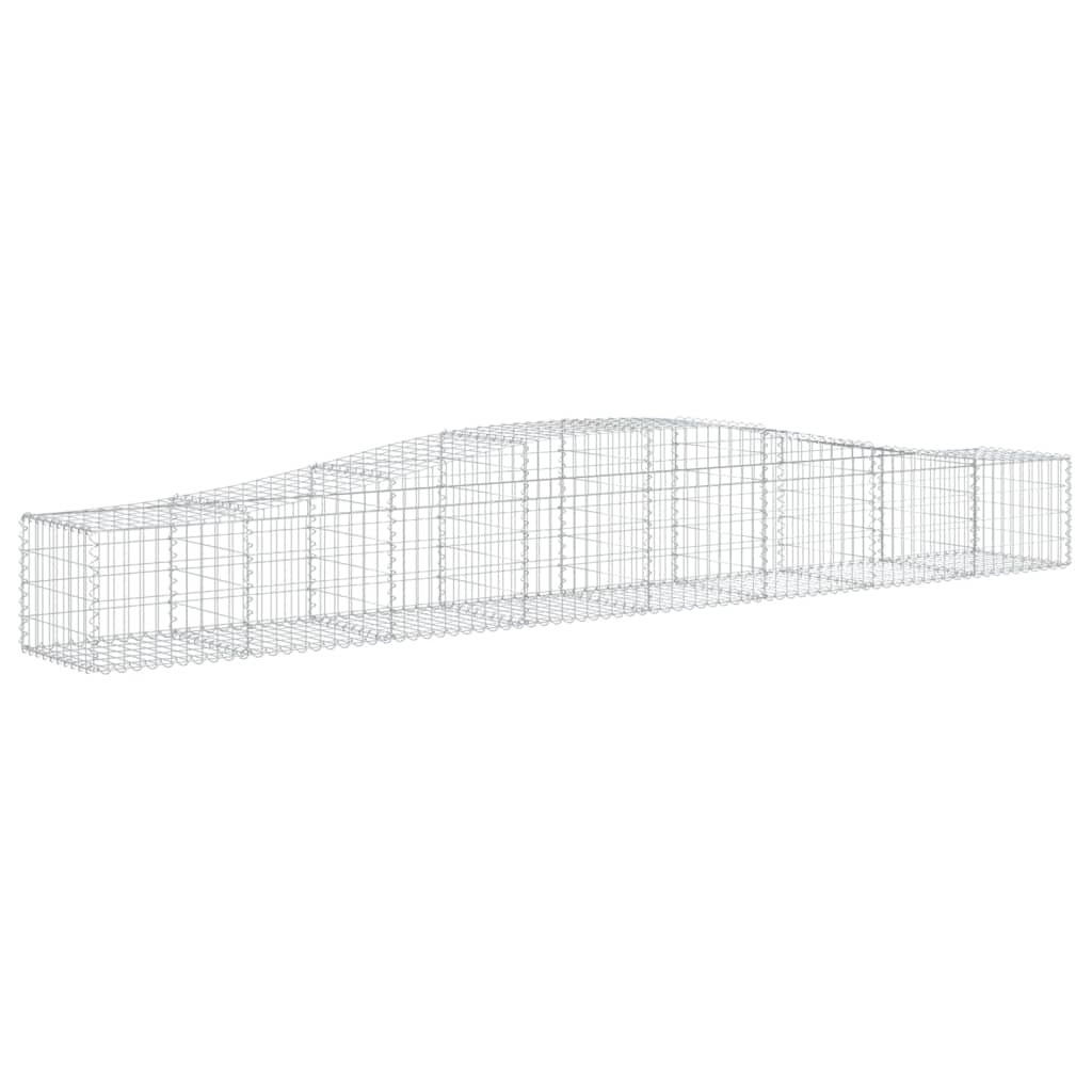 vidaXL Cestos gabião arqueados 4 pcs 400x50x40/60 cm ferro galvanizado