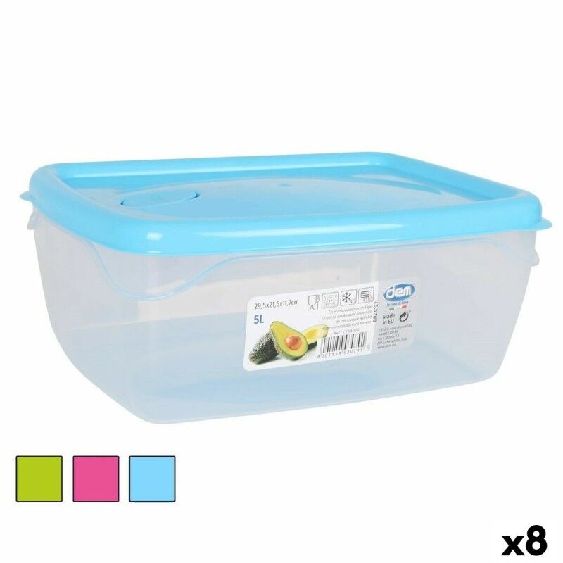 Dem|Lancheira Retangular com Tampa Dem 5 L Retangular 29,5 x 21,5 x 11,7 cm (8 Unidades) Dem|Lancheira Retangular com Tampa Dem 5 L Retangular 29,5 x 21,5 x 11,7 cm (8 Unidades)