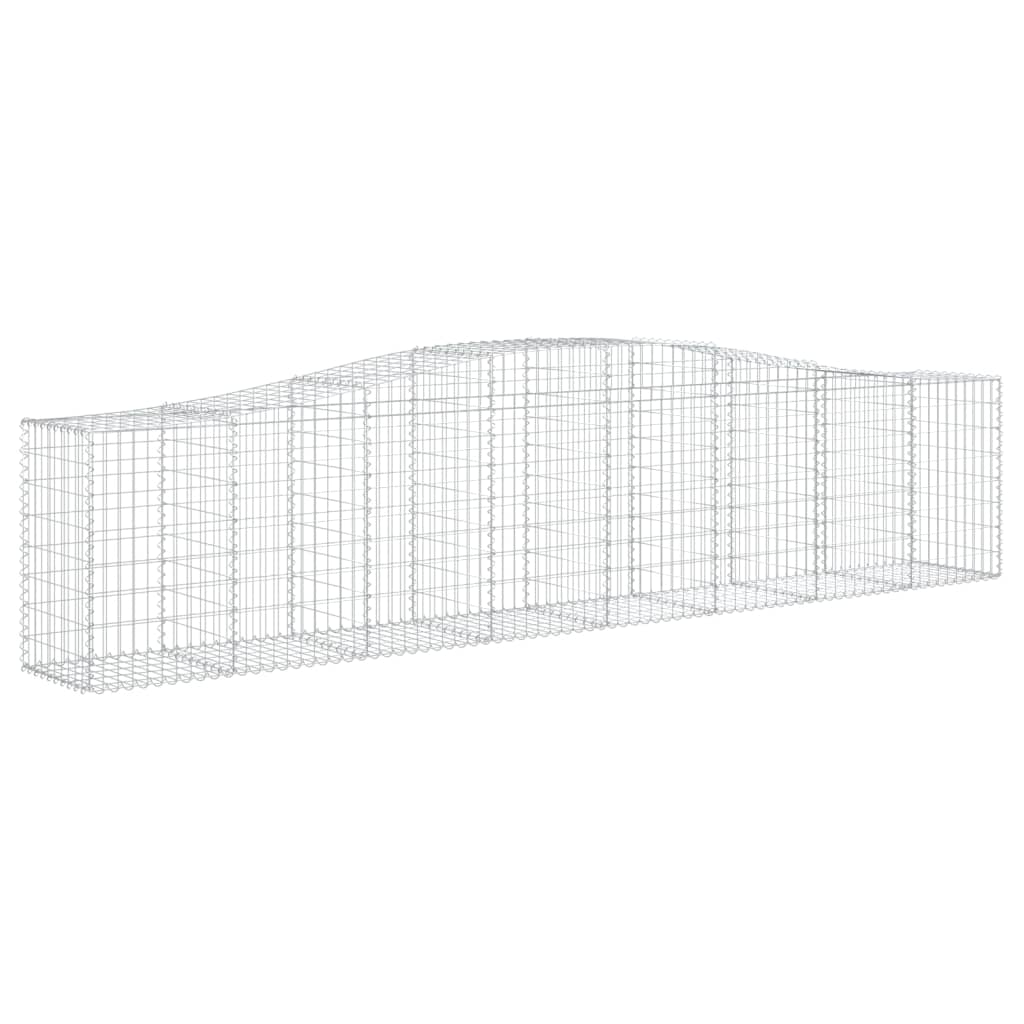 vidaXL Cestos gabião arqueados 9 pcs 400x50x80/100cm ferro galvanizado