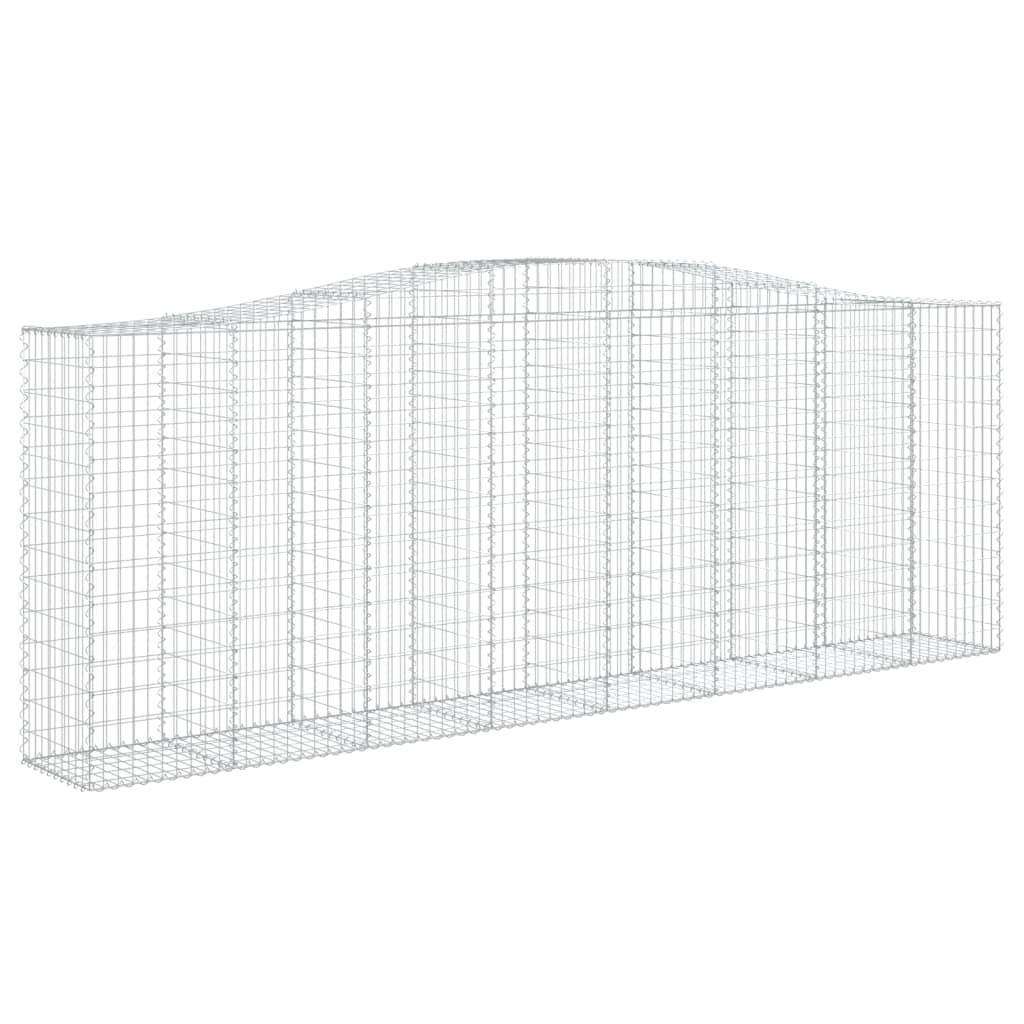 vidaXL Cestos gabião arqueados 4pcs 400x50x140/160cm ferro galvanizado