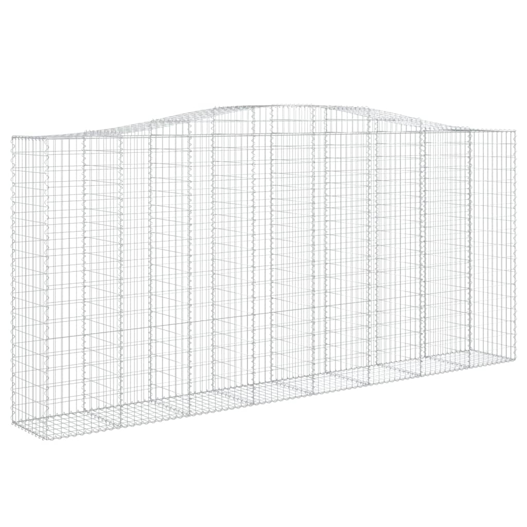 vidaXL Cestos gabião arqueados 8pcs 400x50x180/200cm ferro galvanizado