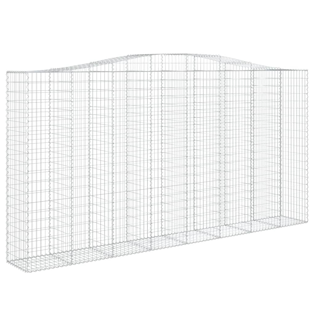 vidaXL Cestos gabião arqueados 2pcs 400x50x200/220cm ferro galvanizado