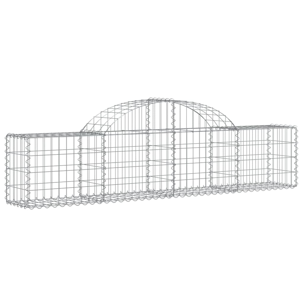 vidaXL Cestos gabião arqueados 9 pcs 200x30x40/60 cm ferro galvanizado