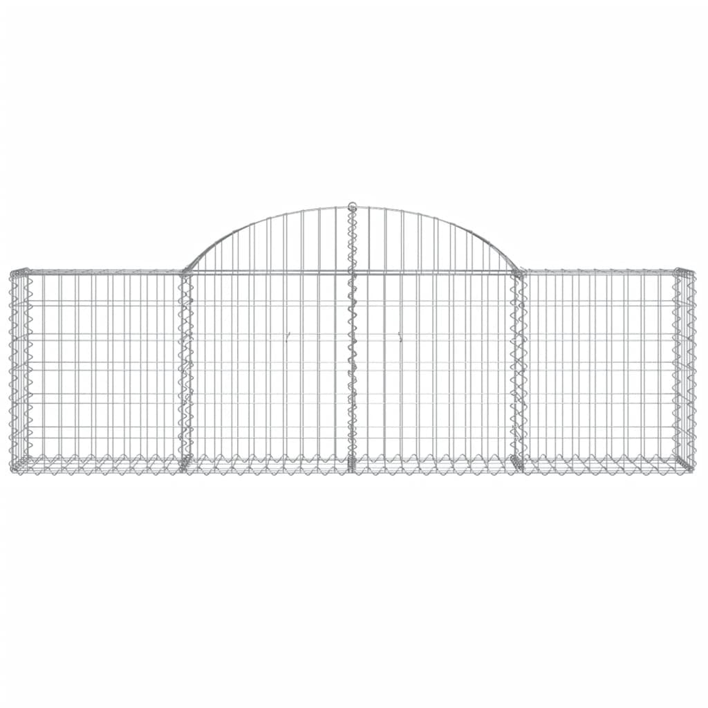 vidaXL Cestos gabião arqueados 9 pcs 200x30x60/80 cm ferro galvanizado