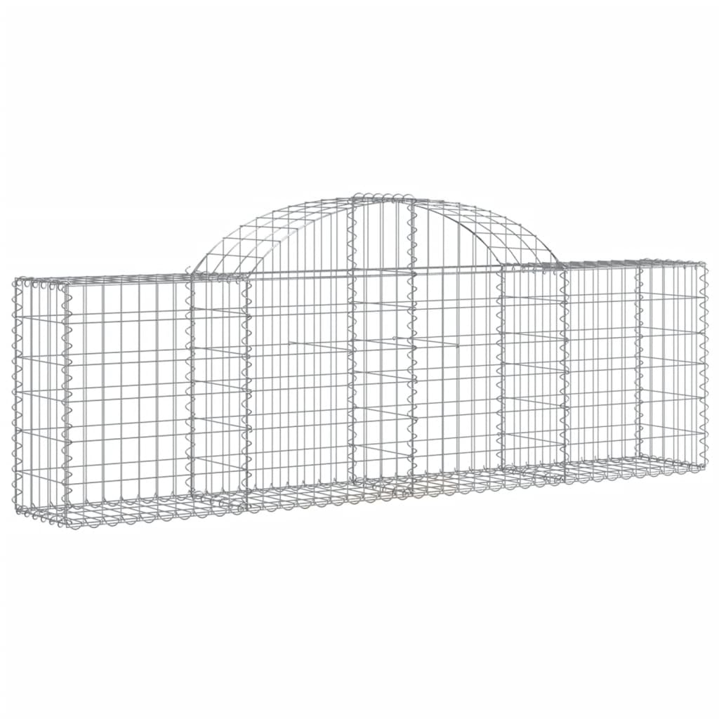 vidaXL Cestos gabião arqueados 11pcs 200x30x60/80 cm ferro galvanizado