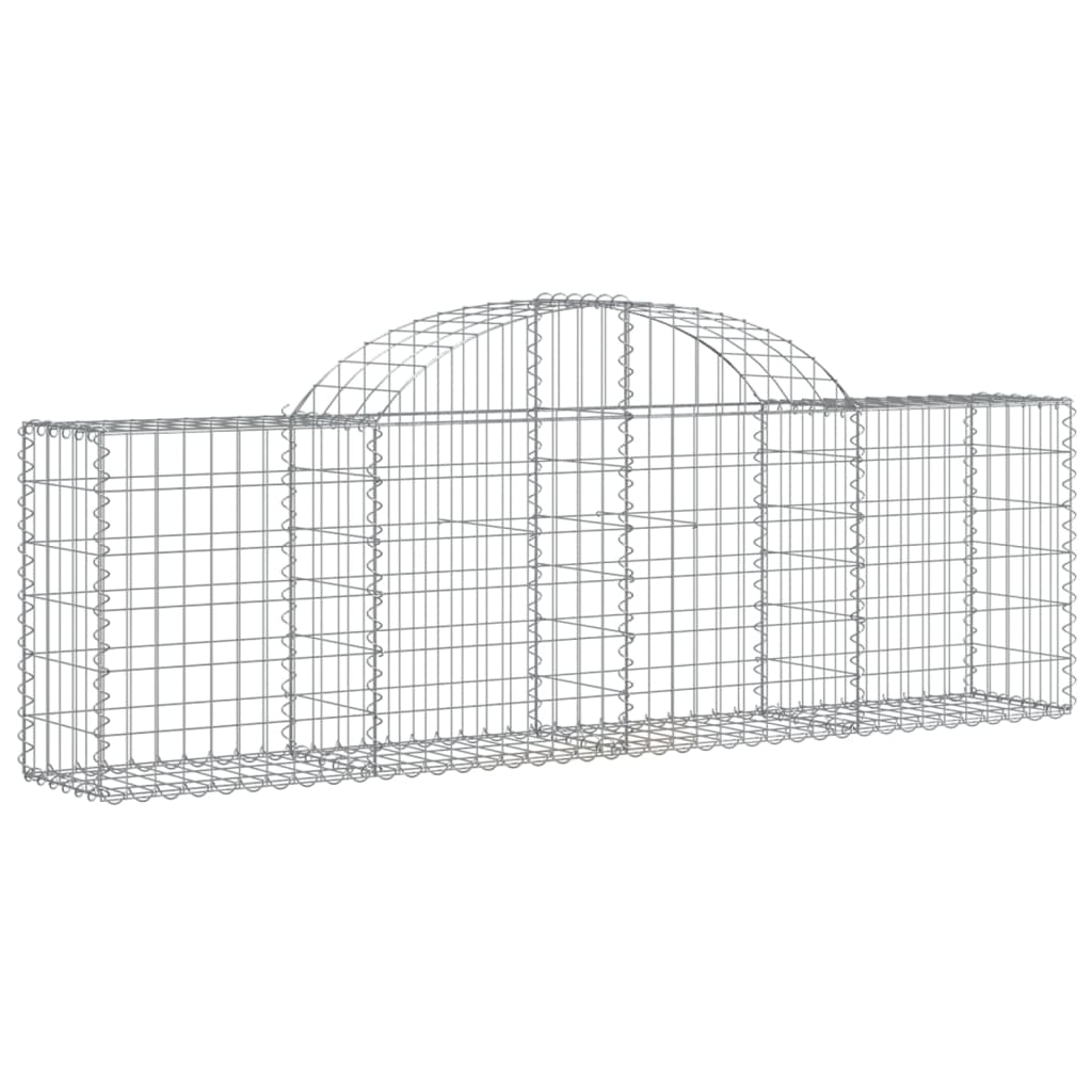 vidaXL Cestos gabião arqueados 18pcs 200x30x60/80 cm ferro galvanizado