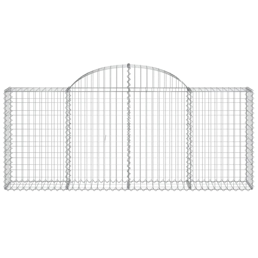 vidaXL Cestos gabião arqueados 2 pcs 200x30x80/100cm ferro galvanizado