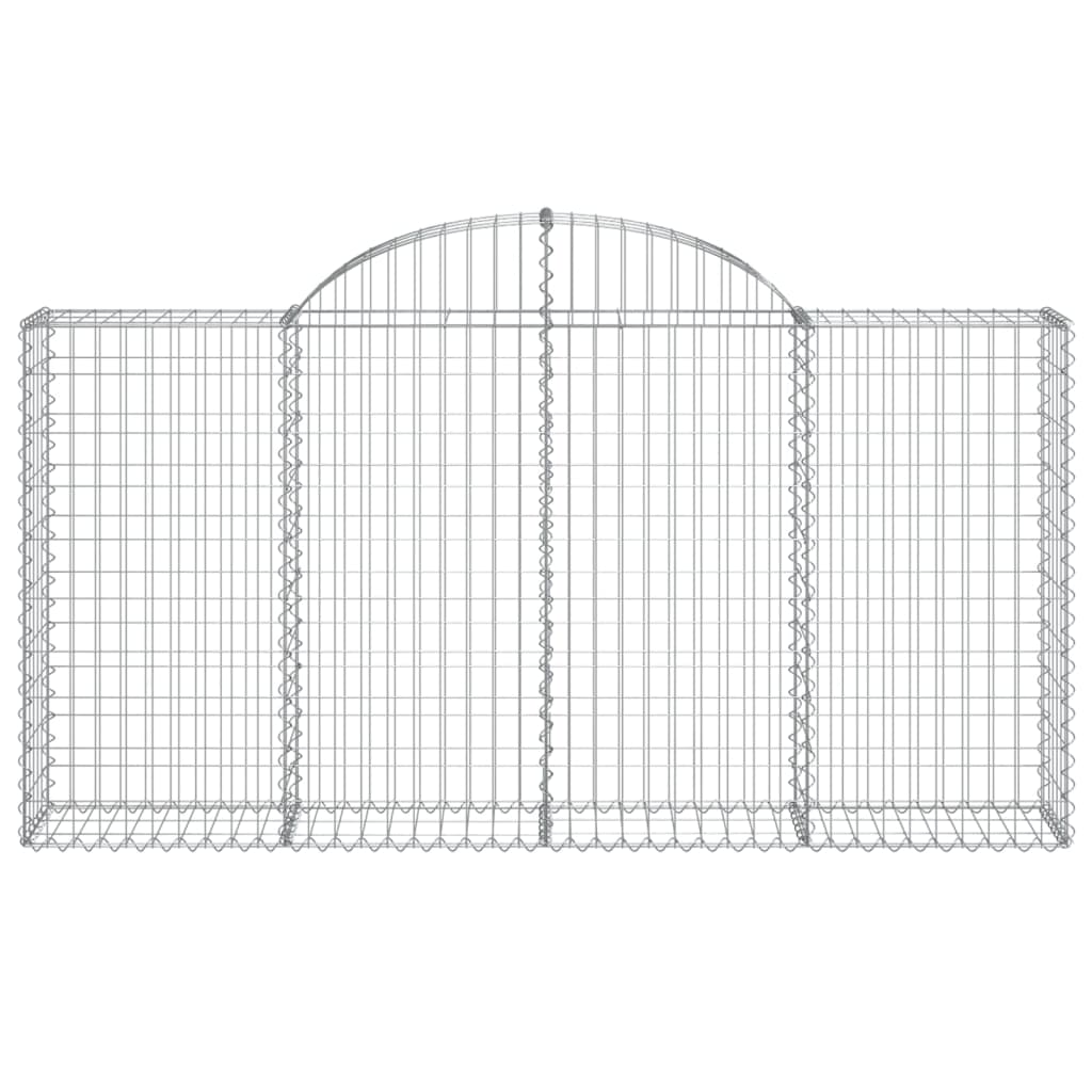 vidaXL Cestos gabião arqueados 3pcs 200x30x100/120cm ferro galvanizado