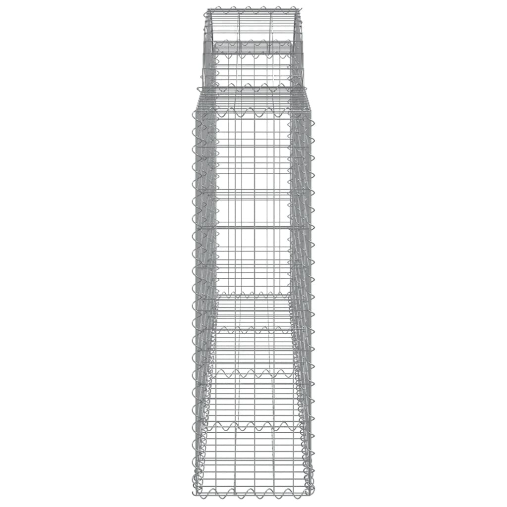 vidaXL Cestos gabião arqueados 3pcs 200x30x100/120cm ferro galvanizado