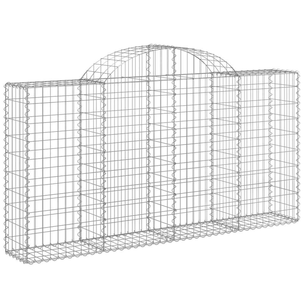 vidaXL Cestos gabião arqueados 10 pcs 200x30x100/120 ferro galvanizado