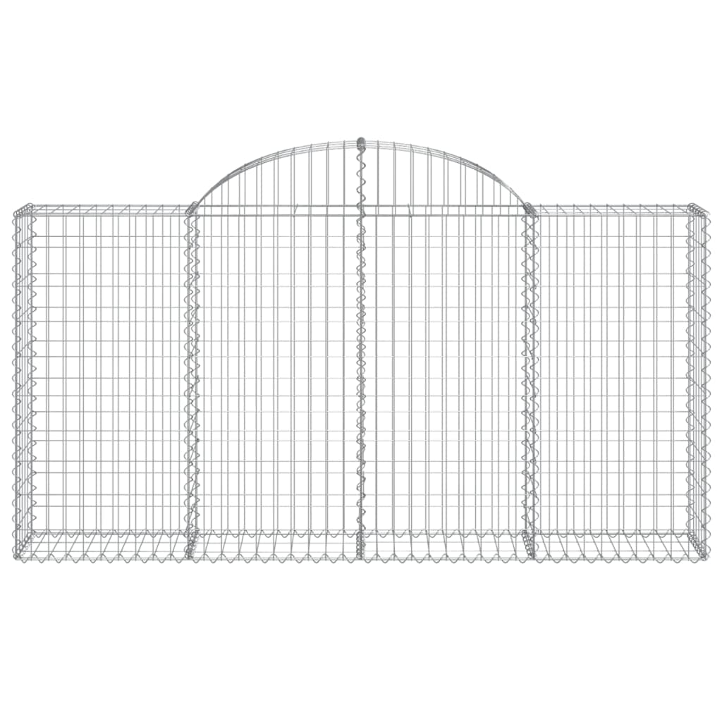 vidaXL Cestos gabião arqueados 10 pcs 200x30x100/120 ferro galvanizado