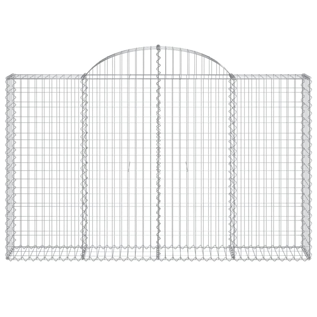 vidaXL Cestos gabião arqueados 3pcs 200x30x120/140cm ferro galvanizado